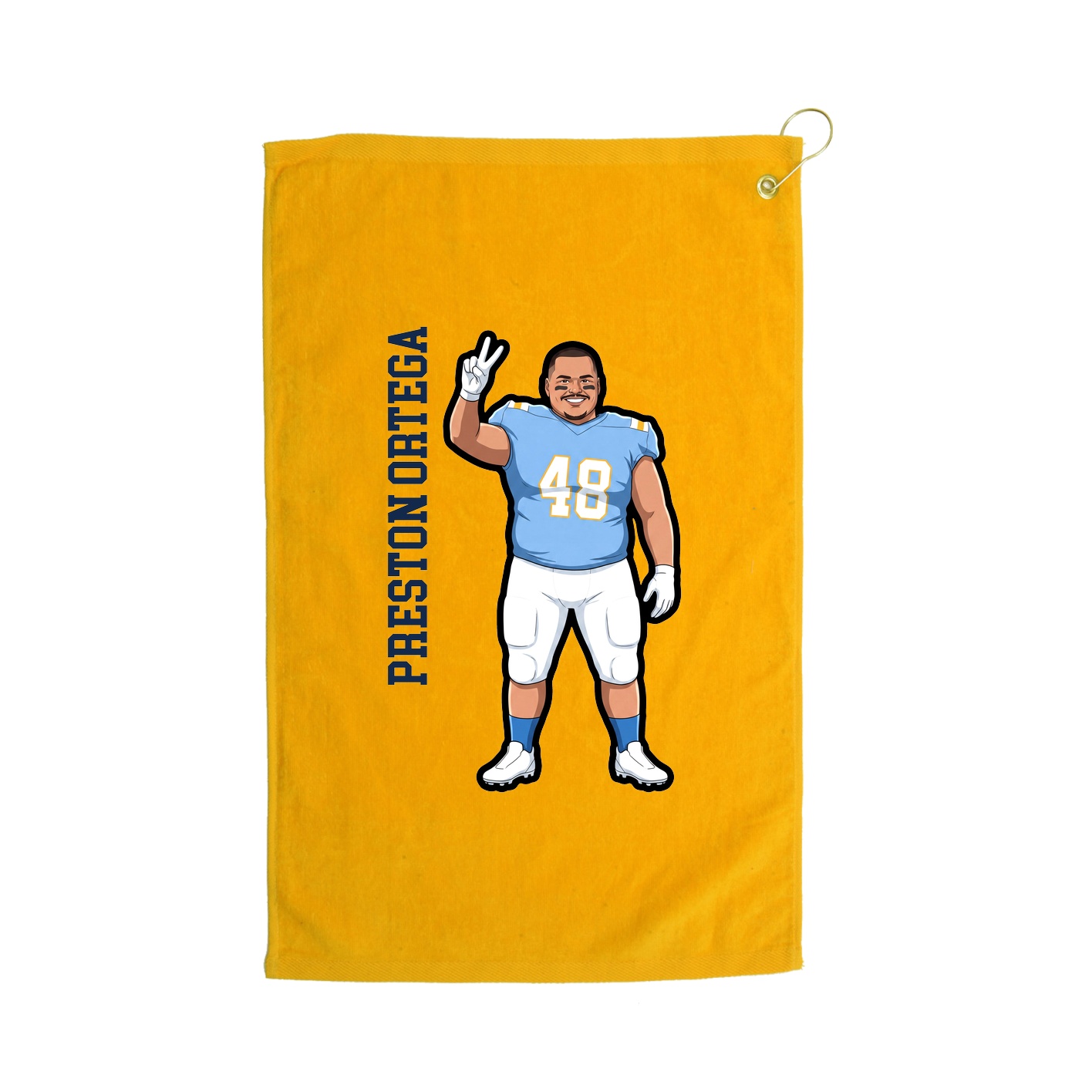 Golf Towel — Name Vertical in Gold