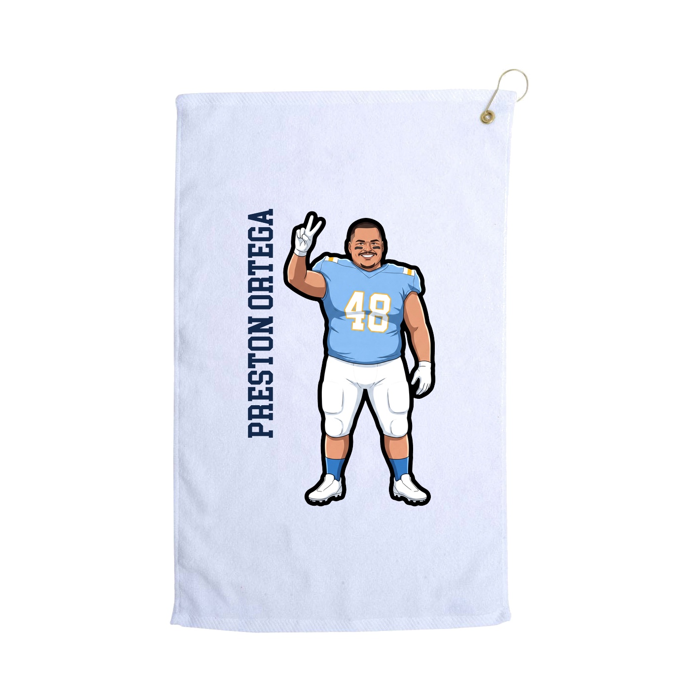 Golf Towel — Name Vertical in White