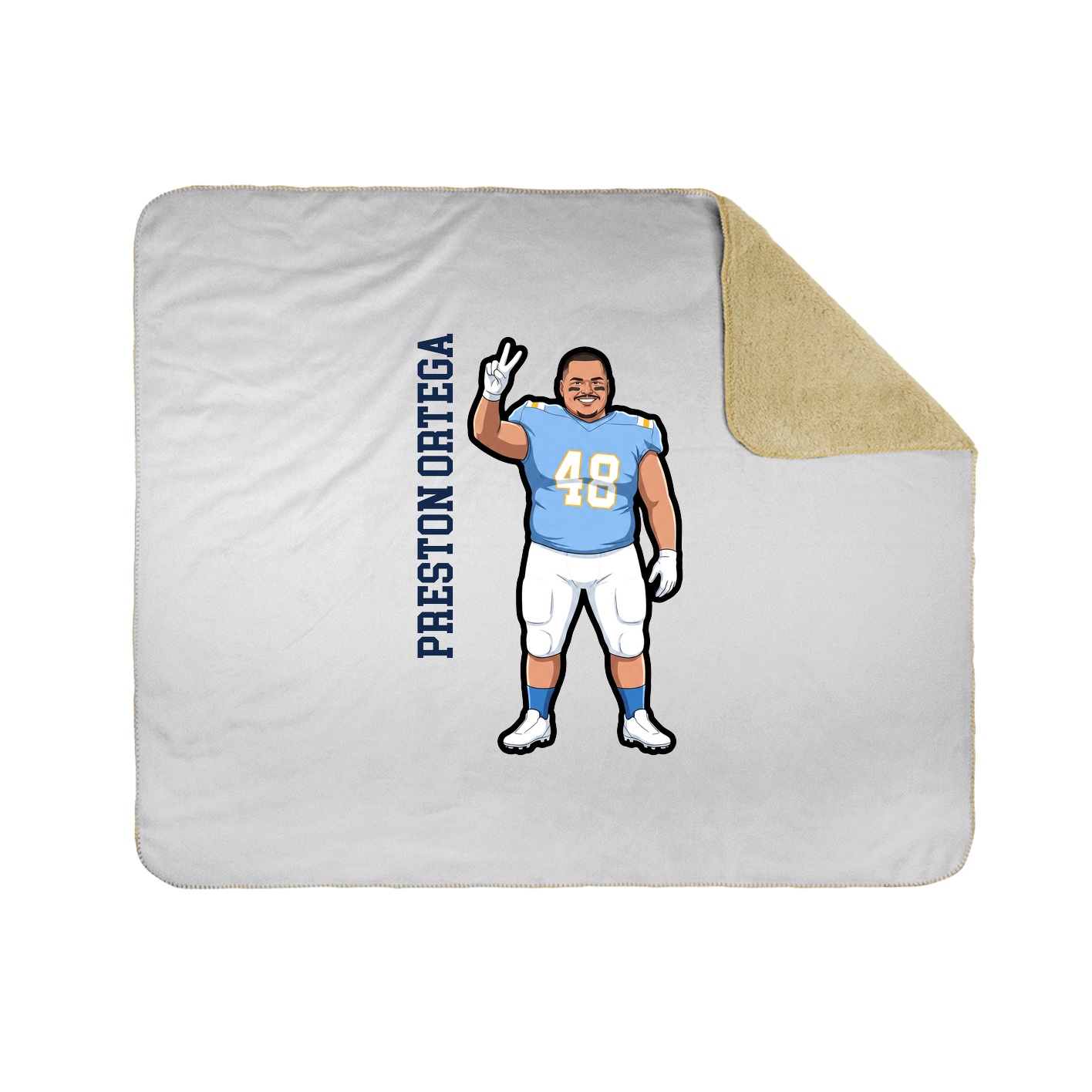 Throw Blanket — Name Vertical in White