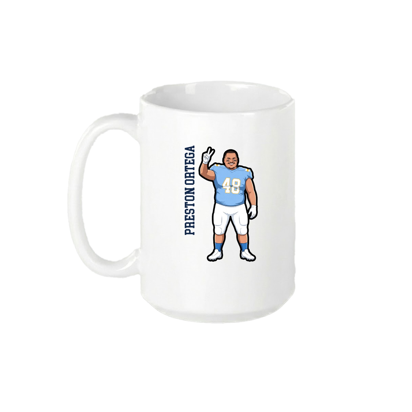 15oz Coffee Mug — Name Vertical in White