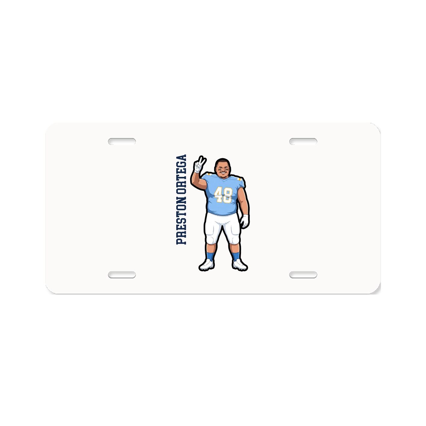 License Plate — Name Vertical in Classic