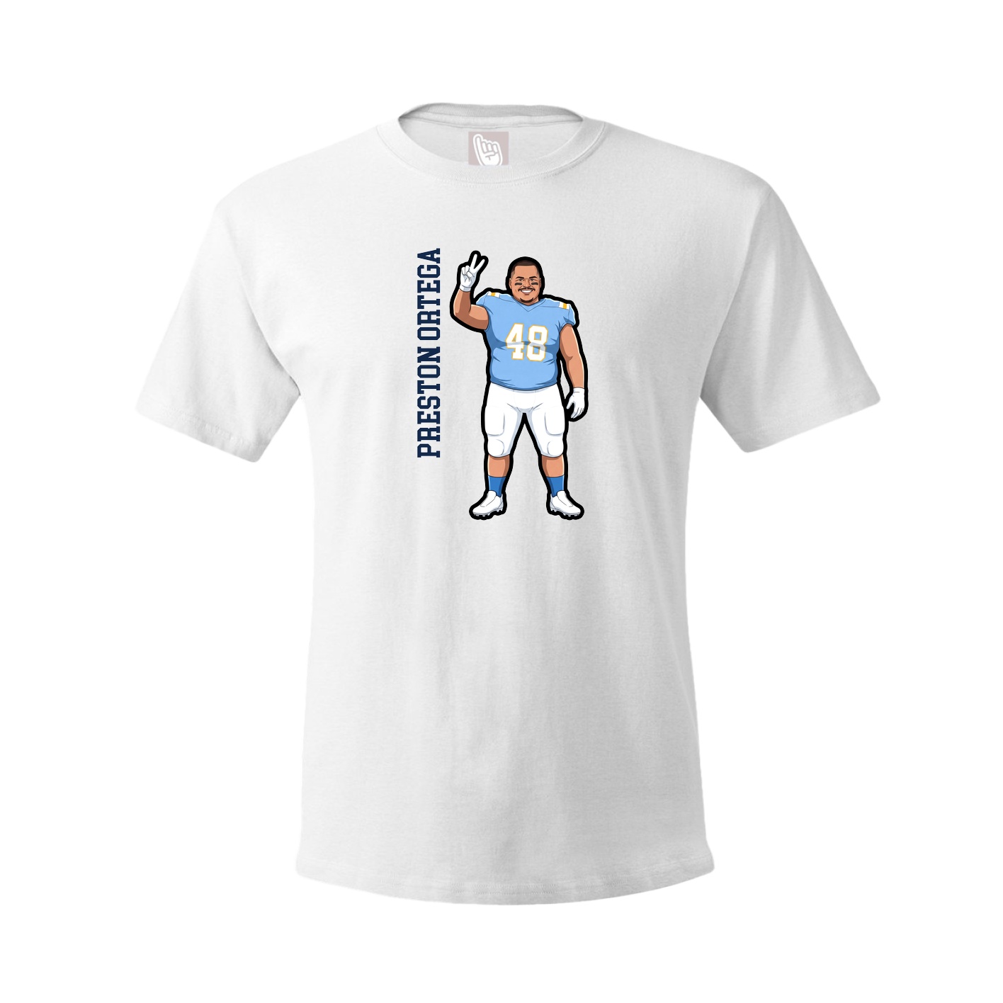 Tee — Name Vertical in White