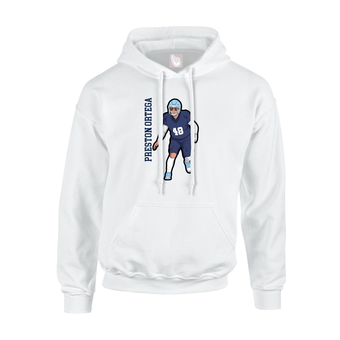 Hoodie — Name Vertical in White