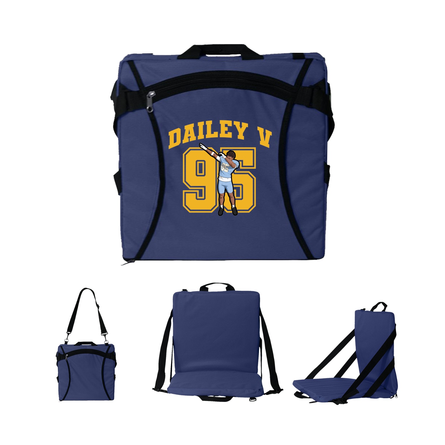 Folding Stadium Seat — Number in Navy
