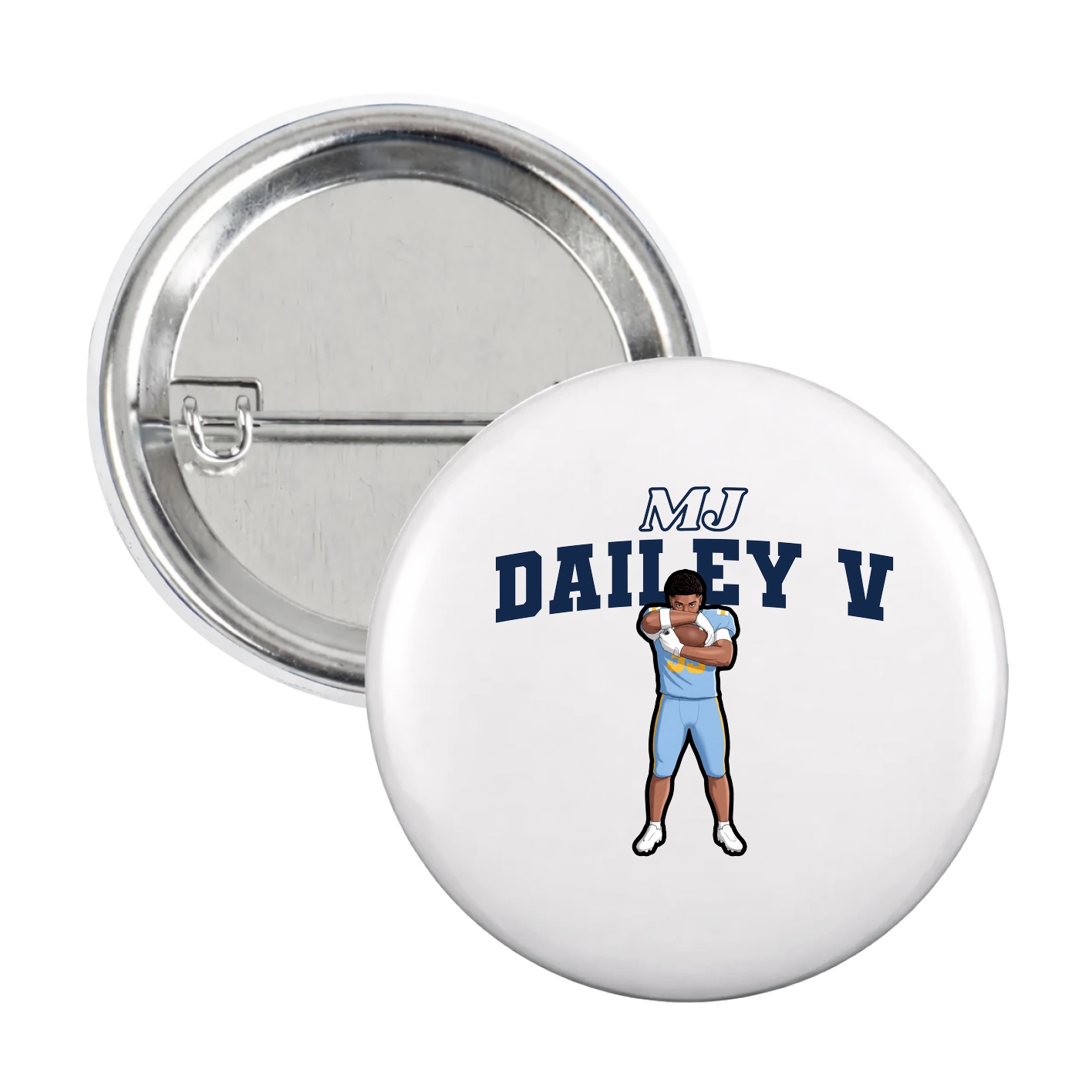 Game Day Button — Name Arch in White