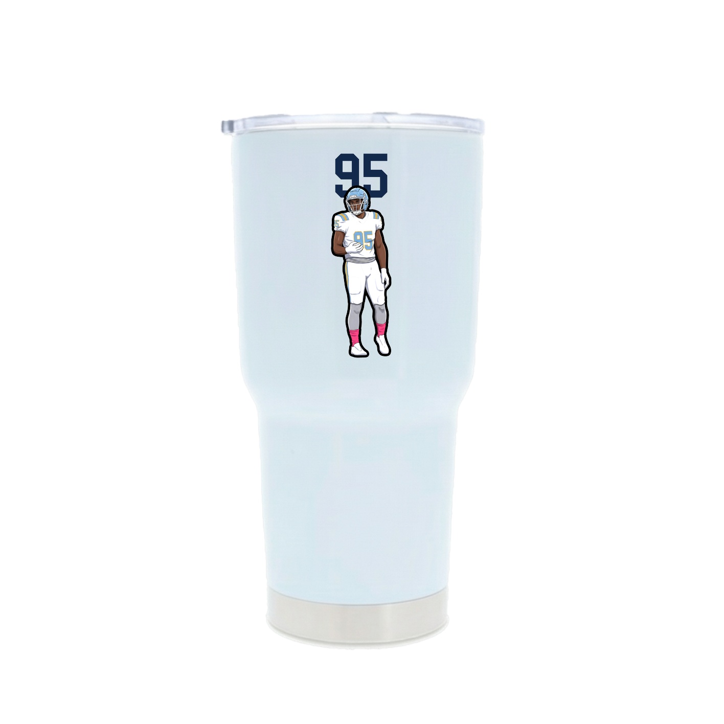30oz Stainless Steel Tumbler — Number Top in White