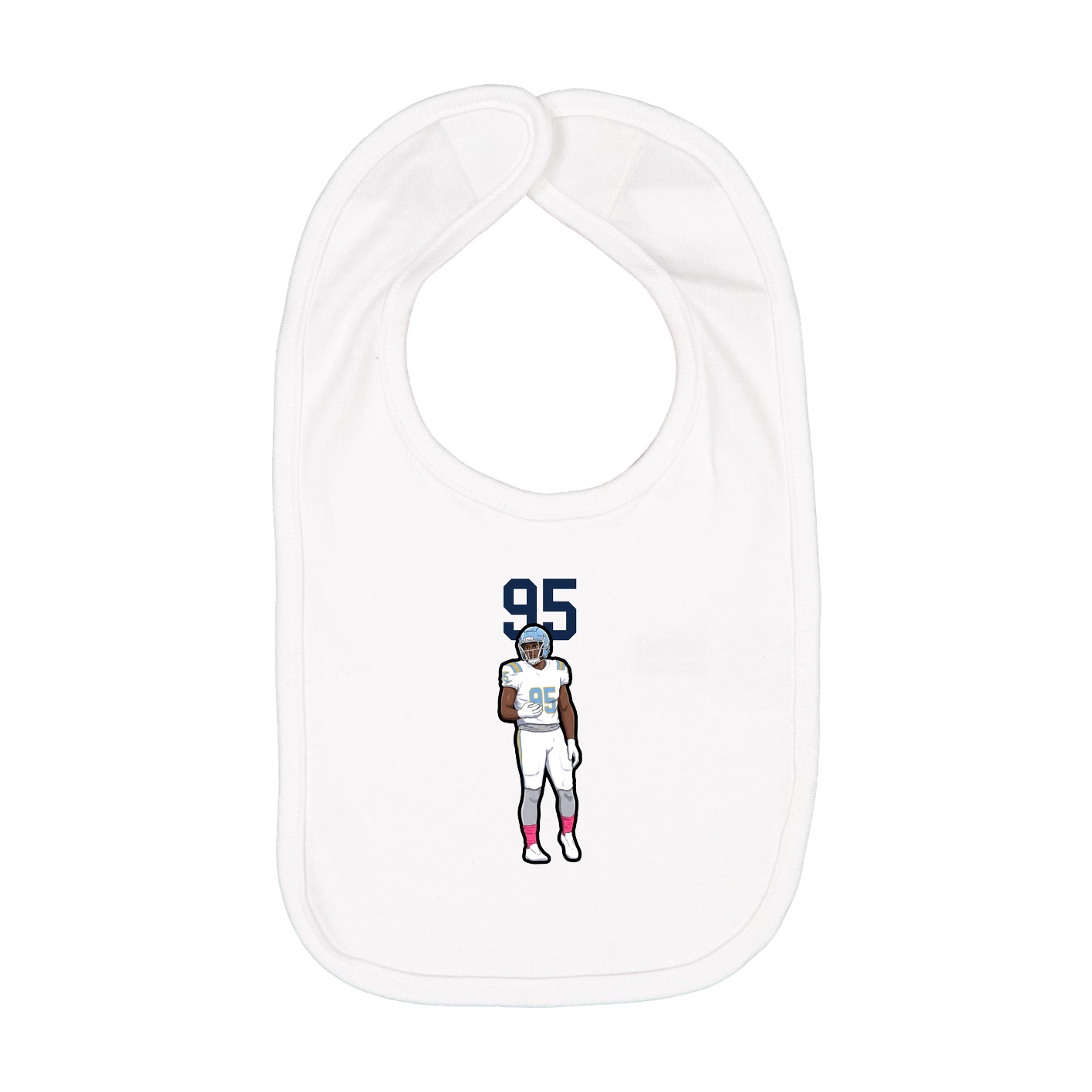 Infant Bib — Number Top in White