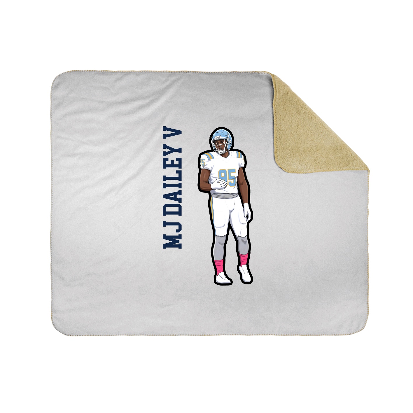 Throw Blanket — Name Vertical in White