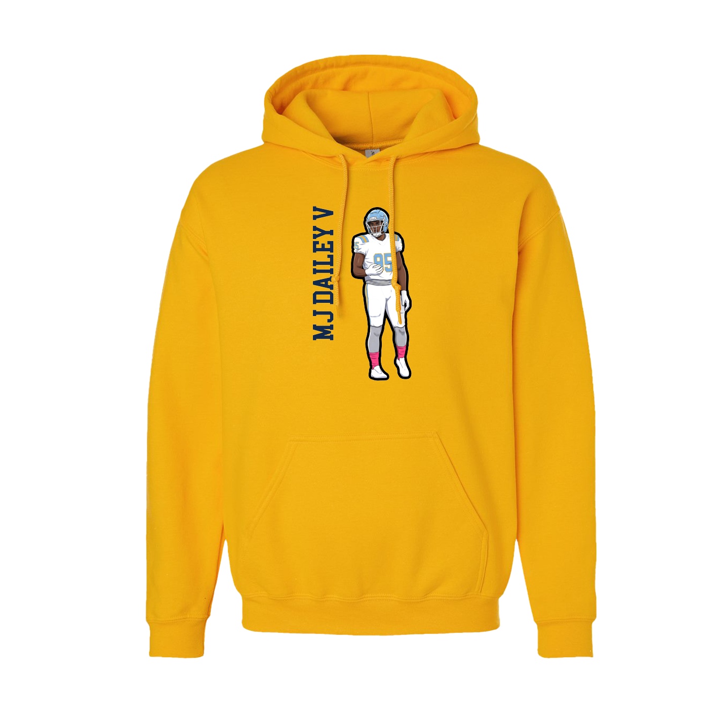 Hoodie — Name Vertical in Gold