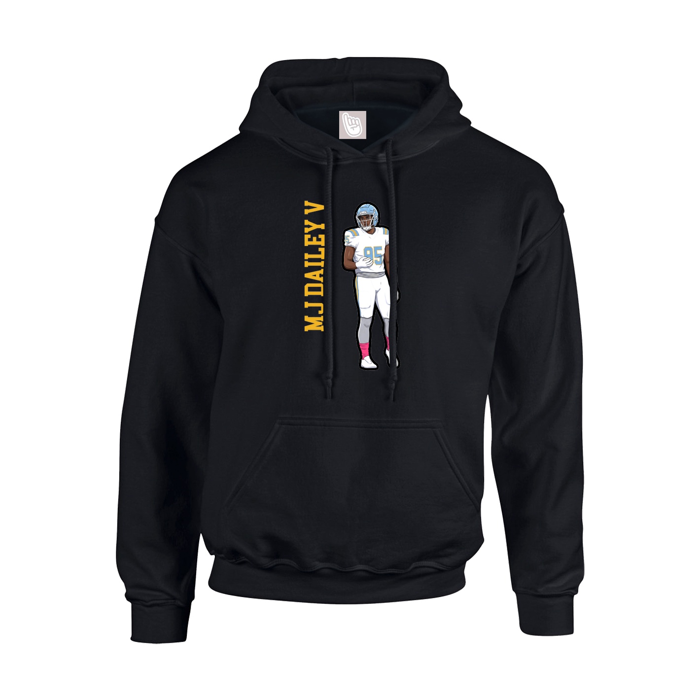 Youth Hoodie — Name Vertical in Black