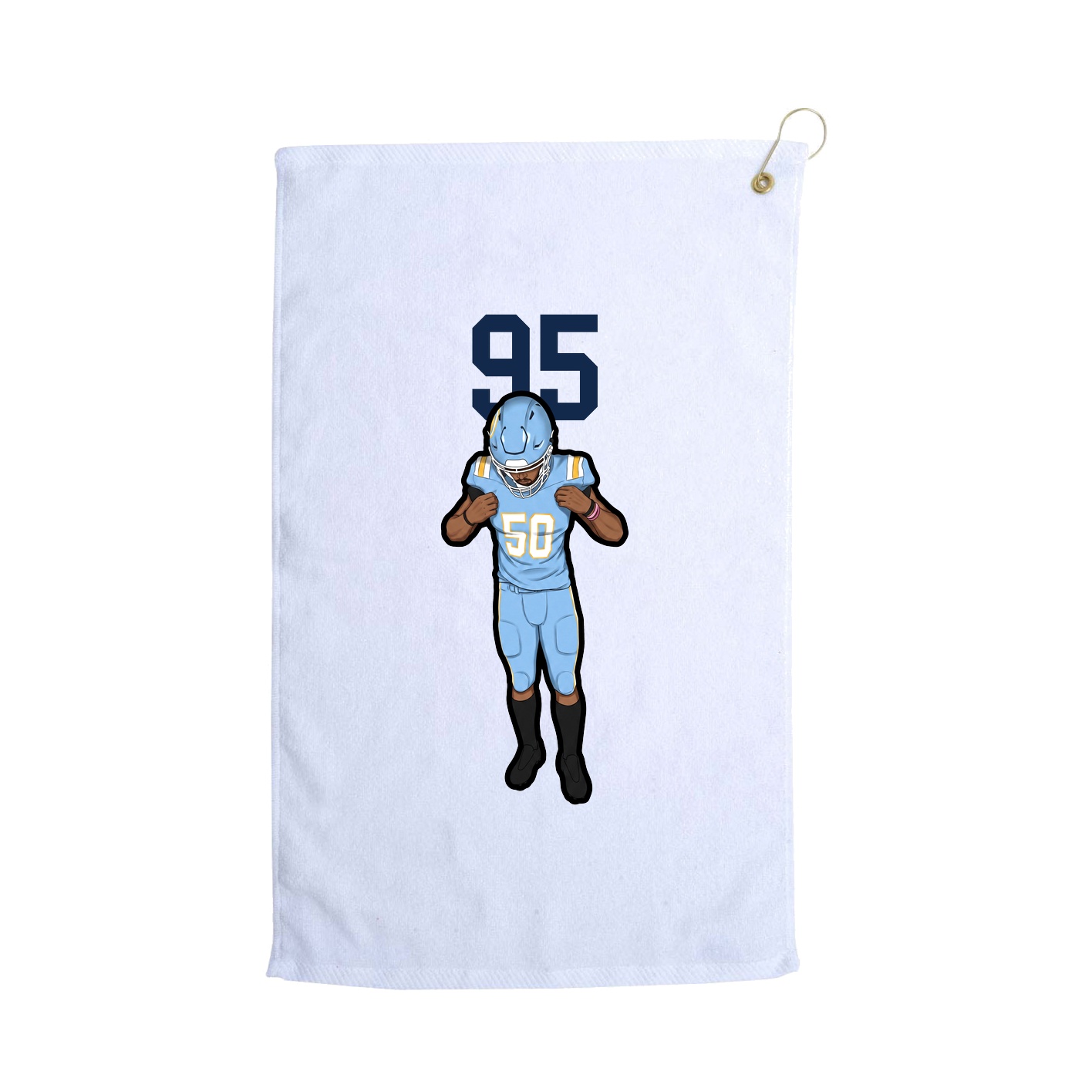 Golf Towel — Number Top in White