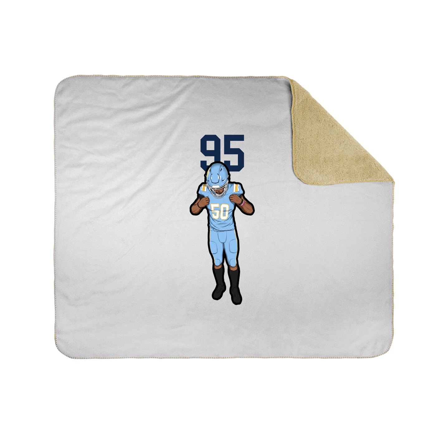 Throw Blanket — Number Top in White