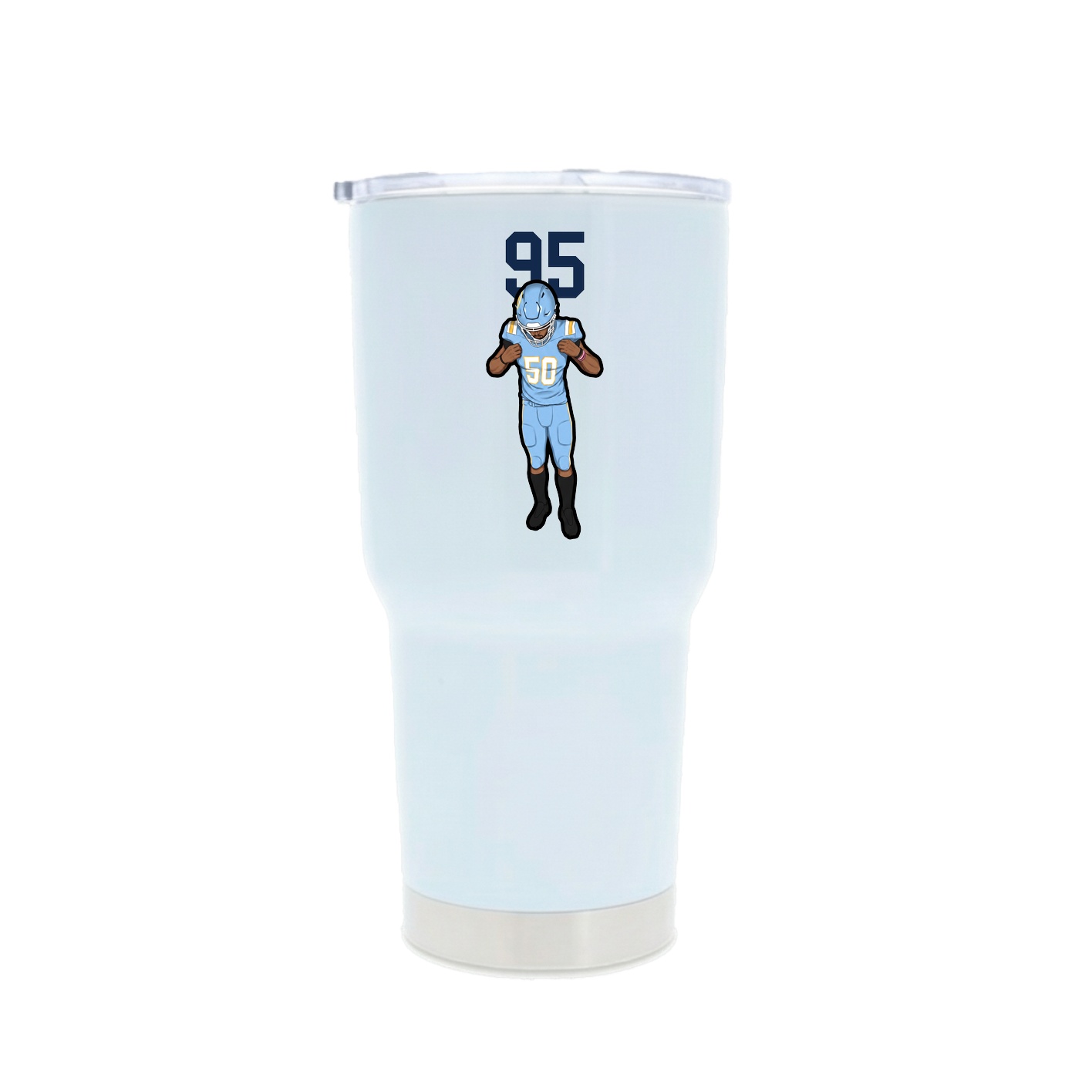 30oz Stainless Steel Tumbler — Number Top in White