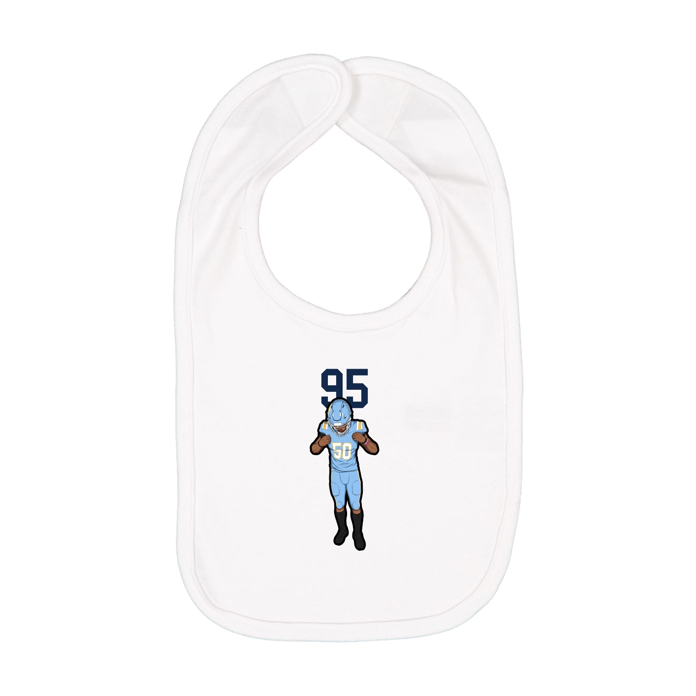 Infant Bib — Number Top in White
