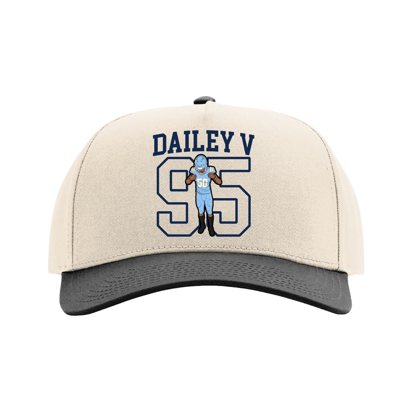 Full Fabric Five-Panel Champ Cap — Shirsey in Cream/Black
