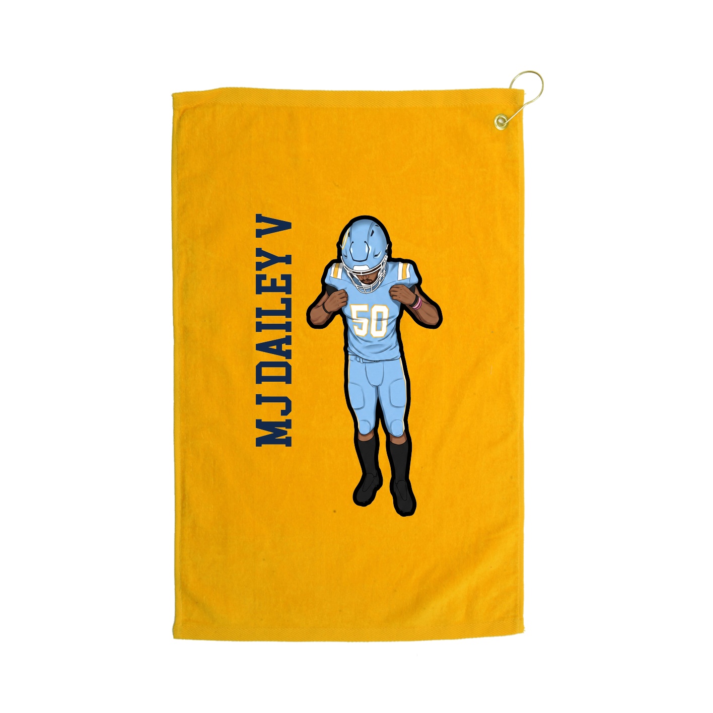 Golf Towel — Name Vertical in Gold