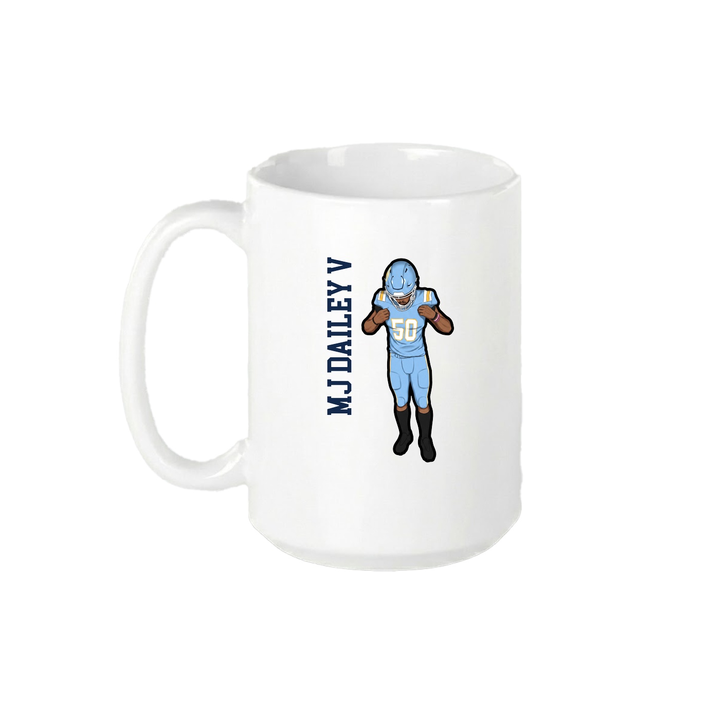 15oz Coffee Mug — Name Vertical in White