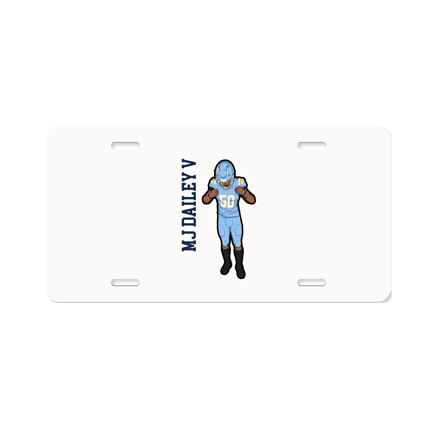 License Plate — Name Vertical in Classic