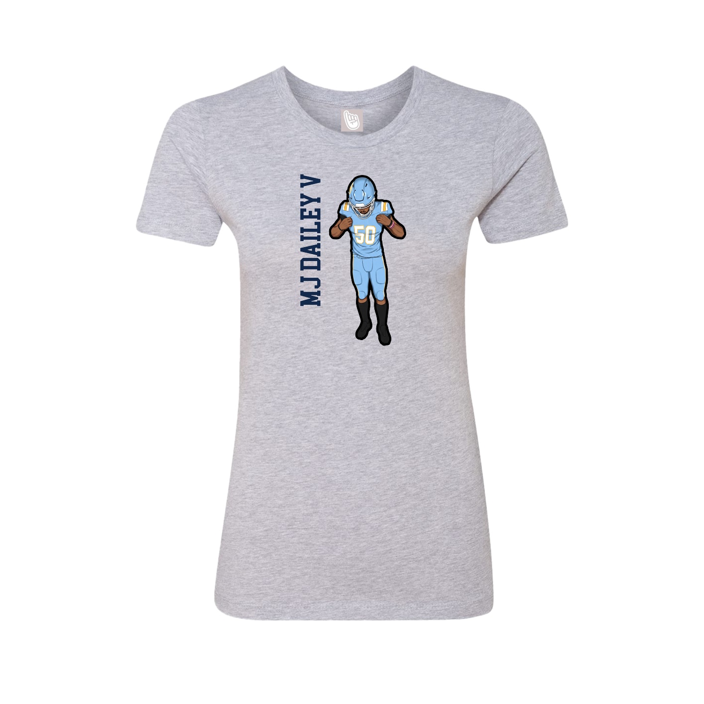 Womens Tee — Name Vertical in Grey