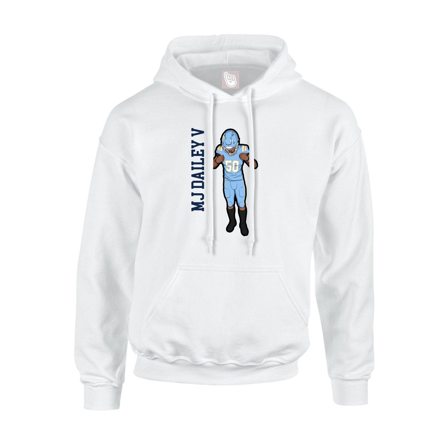 Hoodie — Name Vertical in White