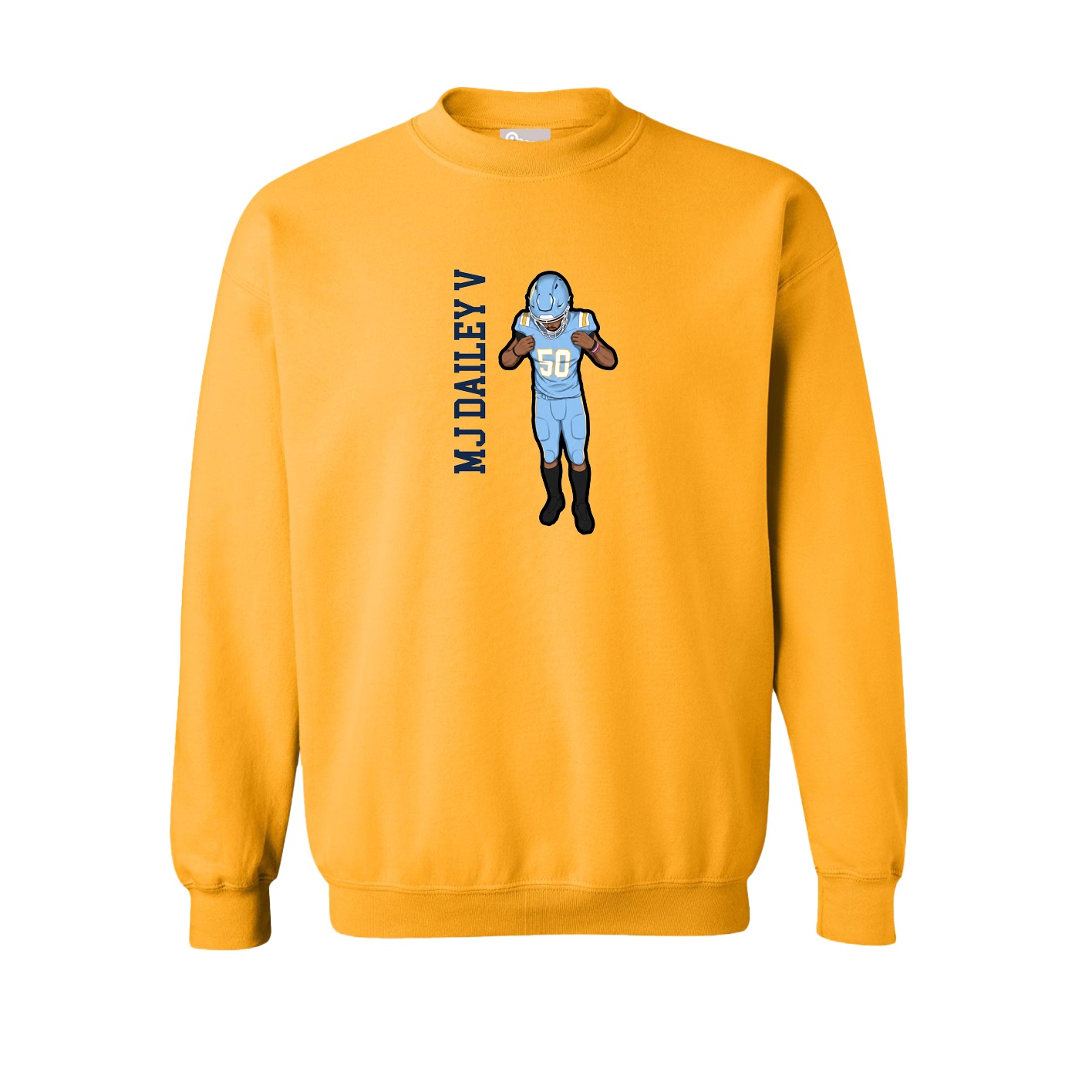 Fleece Crew — Name Vertical in Gold