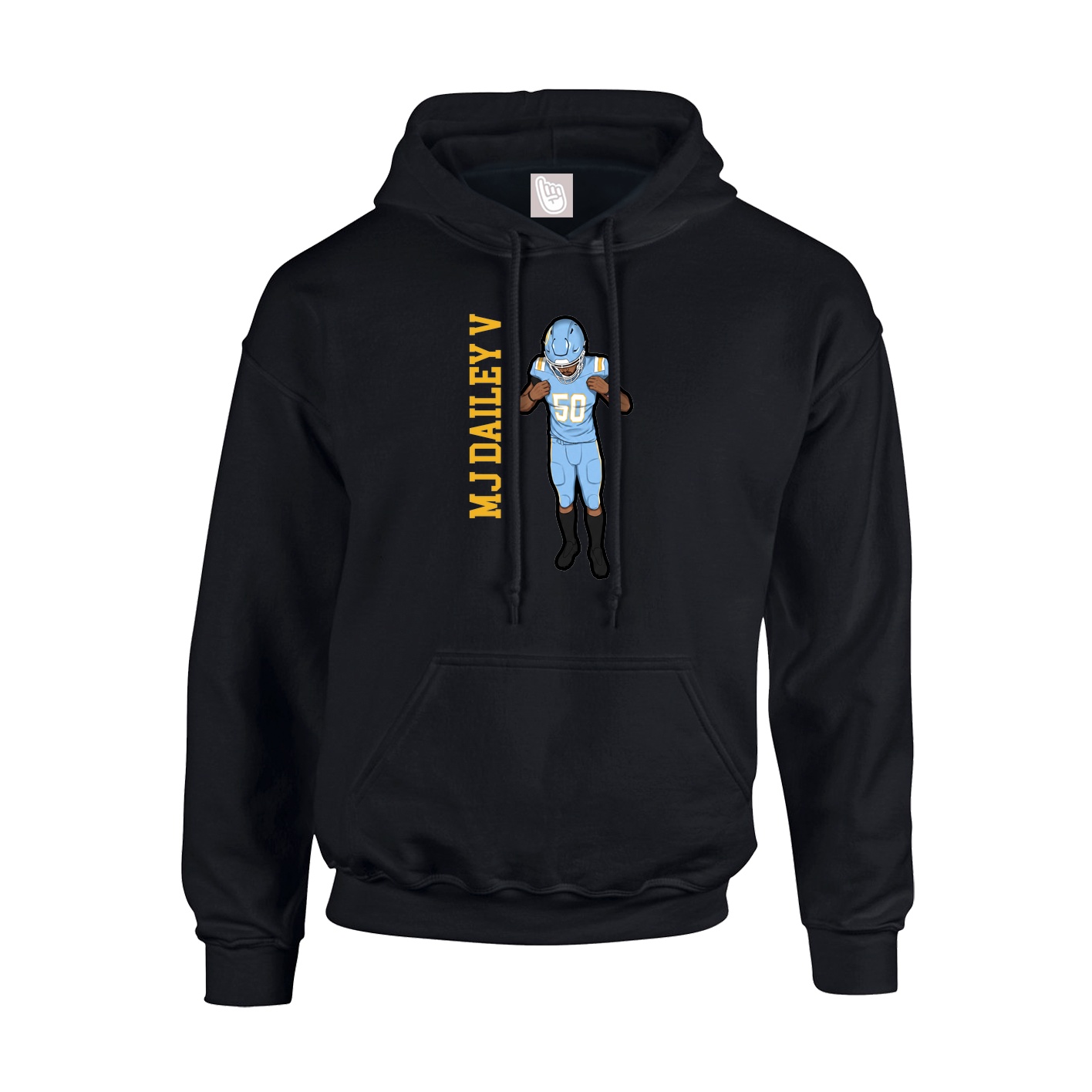 Youth Hoodie — Name Vertical in Black