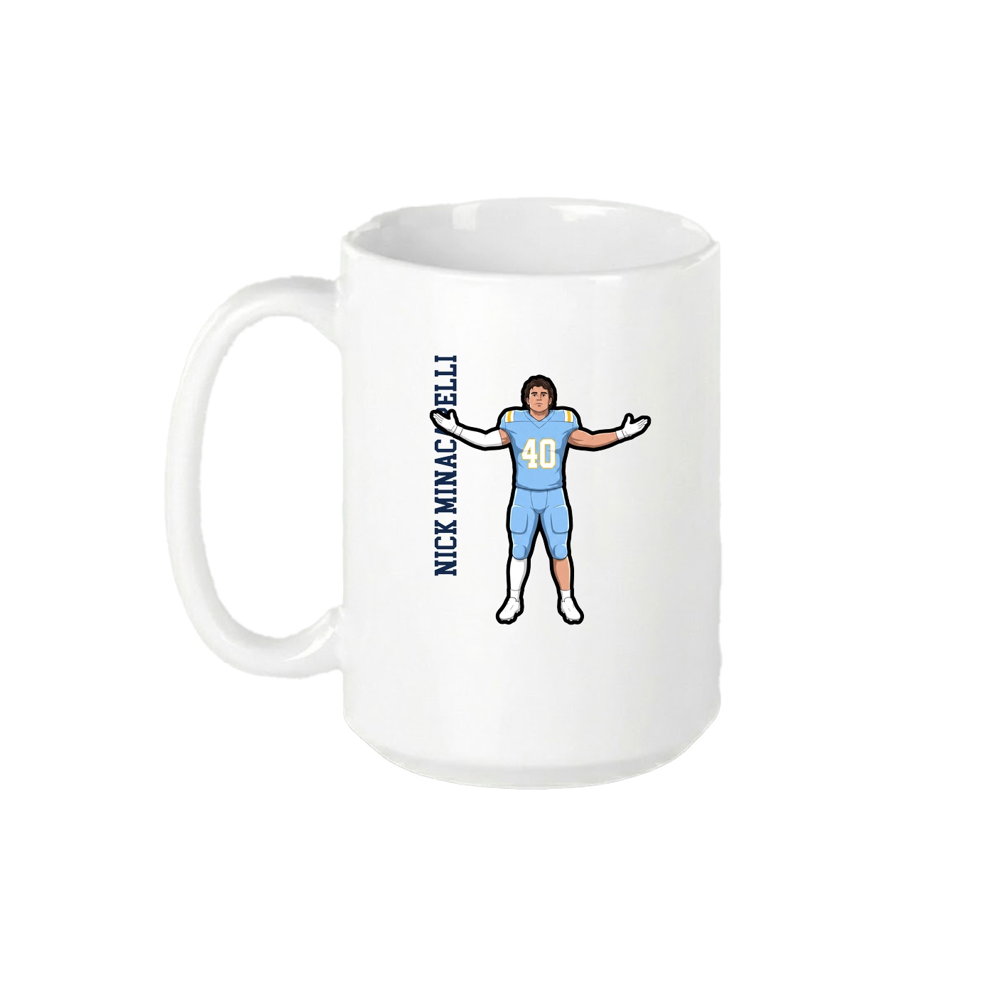 15oz Coffee Mug — Name Vertical in White