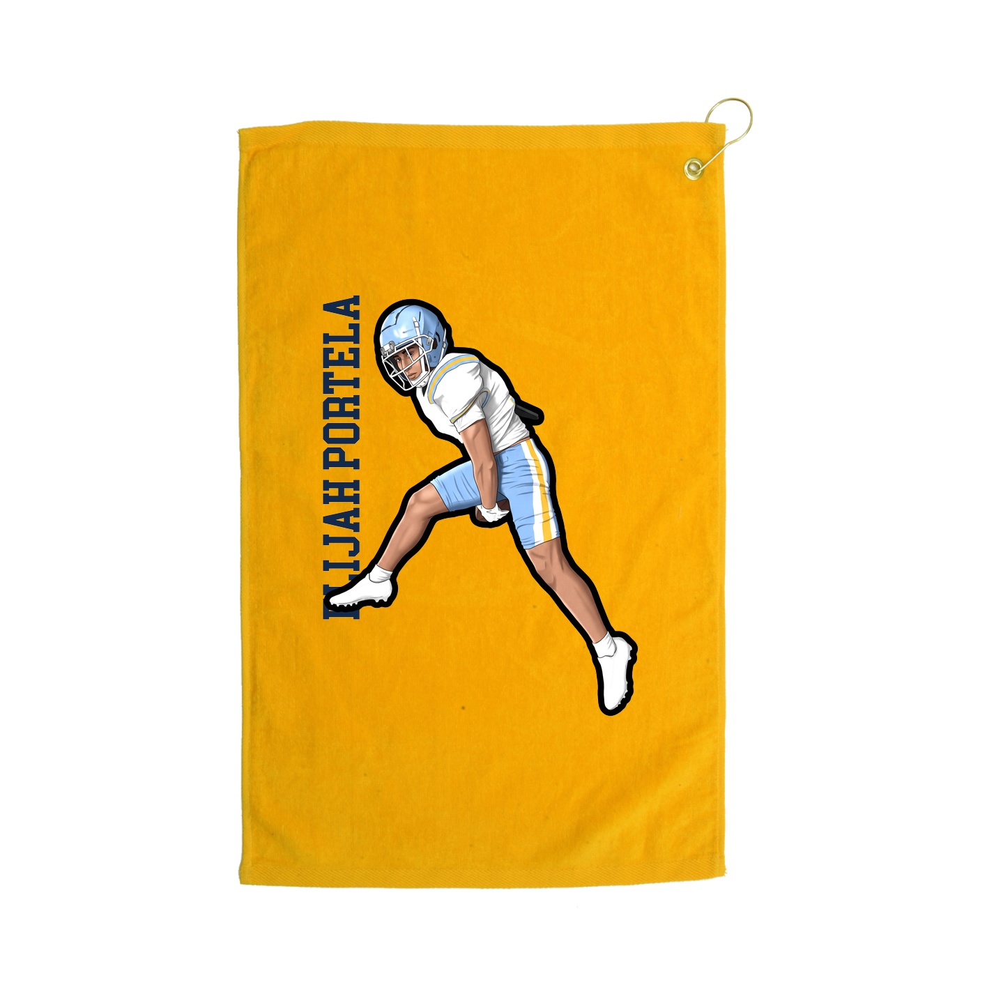 Golf Towel — Name Vertical in Gold