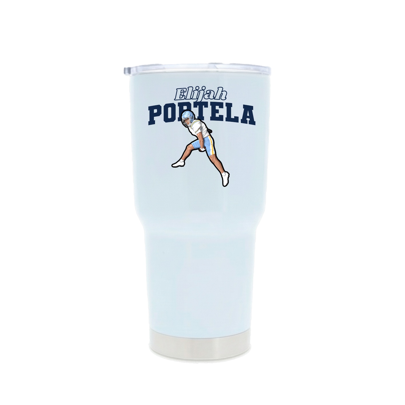 30oz Stainless Steel Tumbler — Name Arch in White