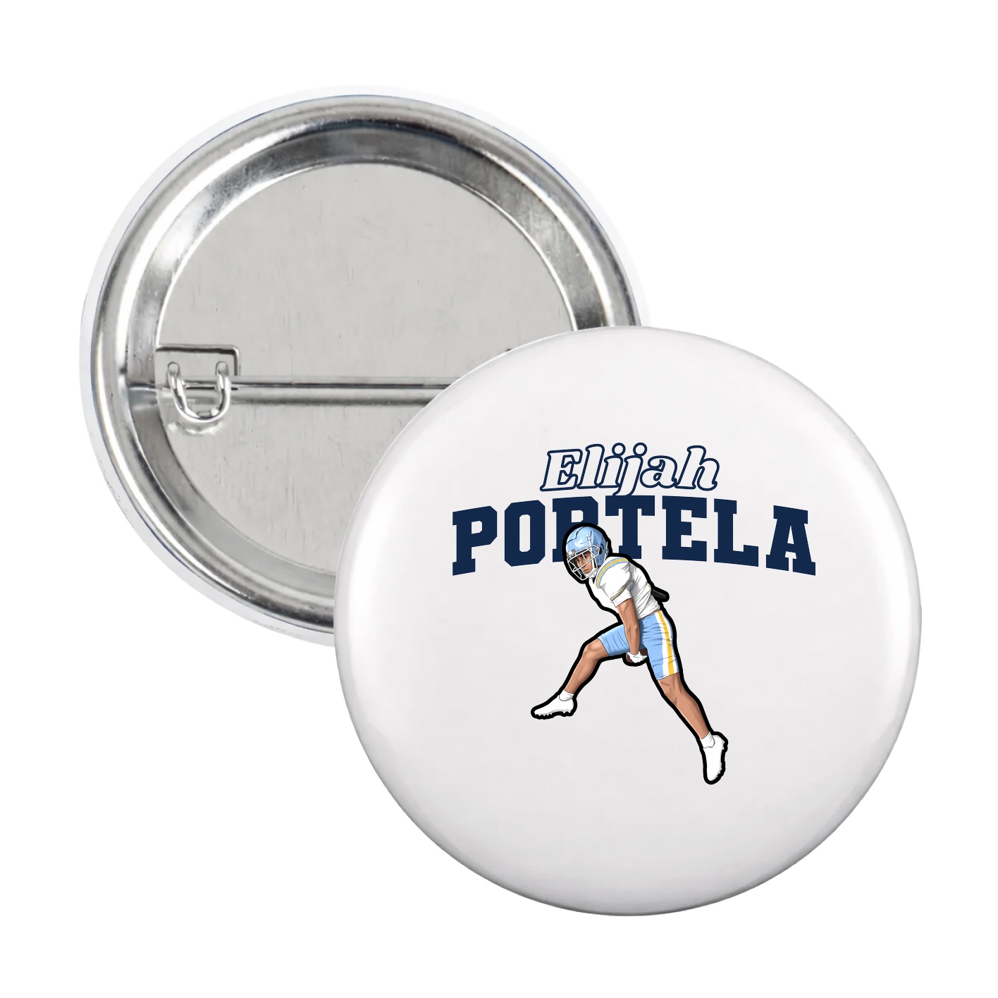 Game Day Button — Name Arch in White