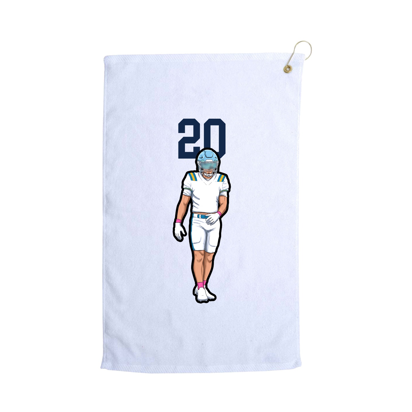 Golf Towel — Number Top in White
