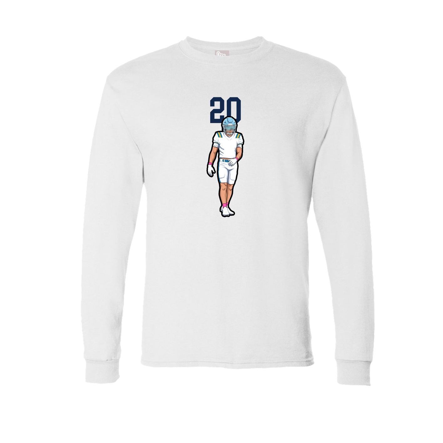 Long Sleeve Tee — Number Top in White