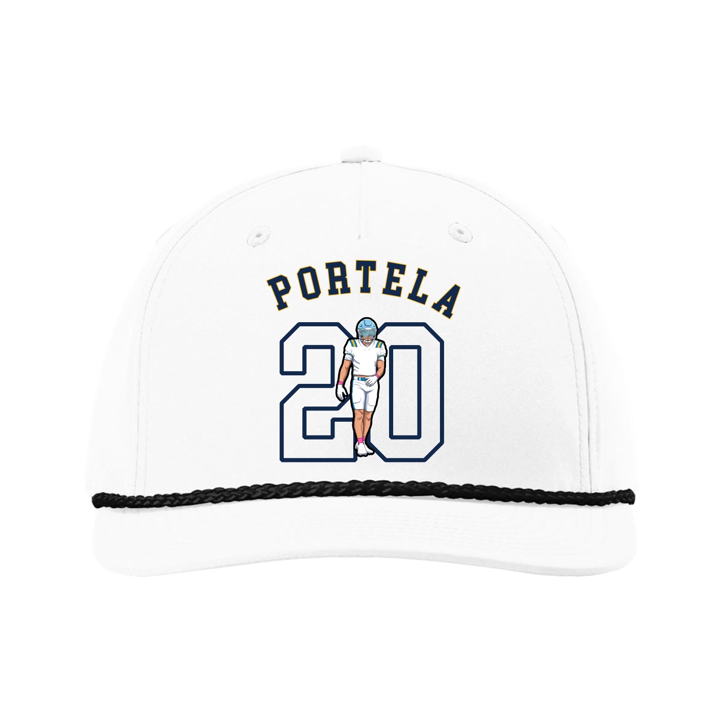 Five-Panel Classic Rope Cap — Shirsey Arch in White