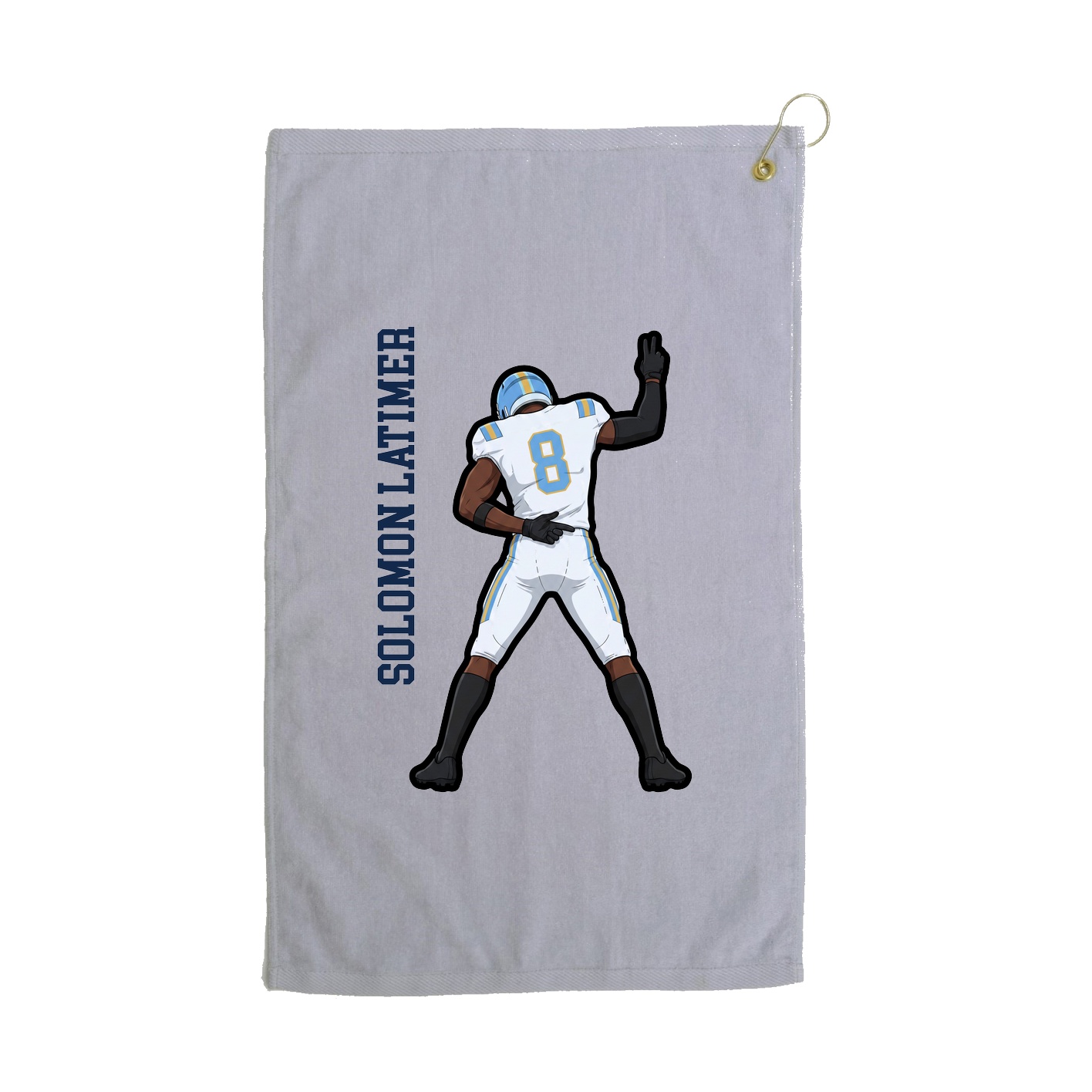 Golf Towel — Name Vertical in Grey