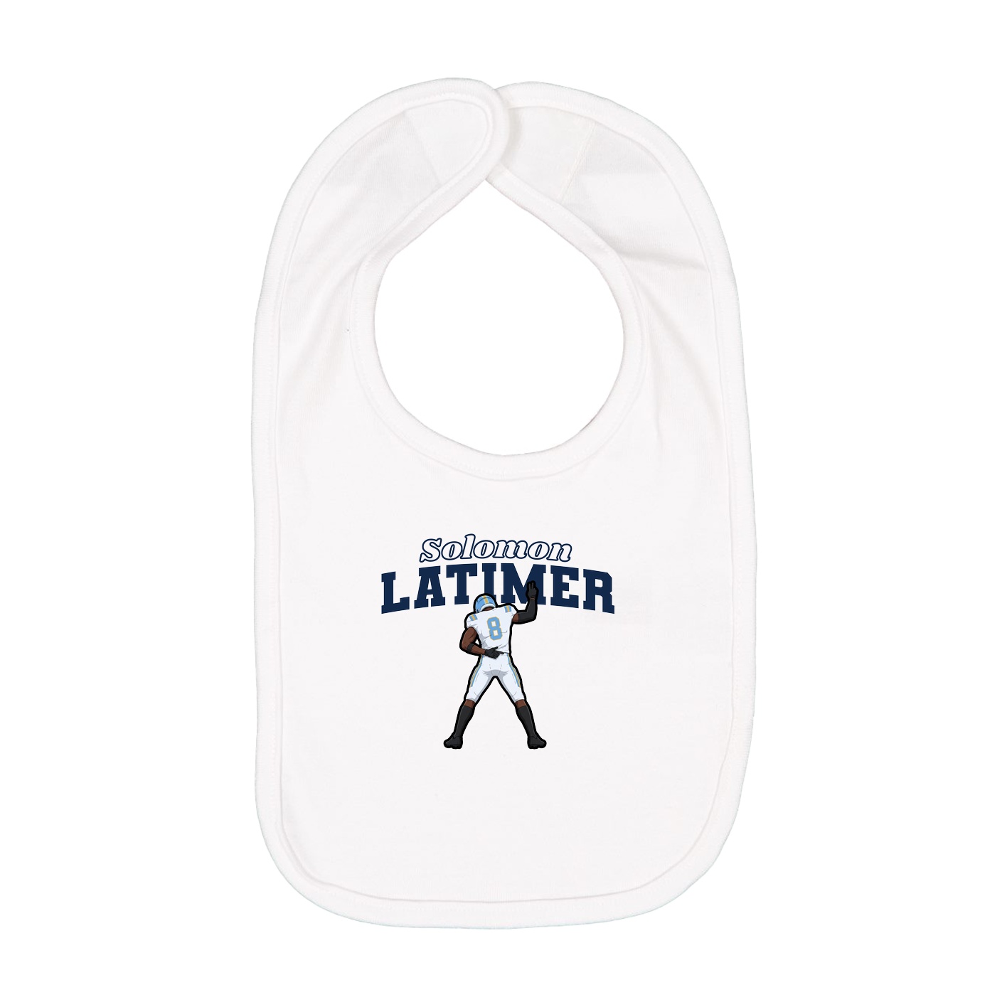 Infant Bib — Name Arch in White