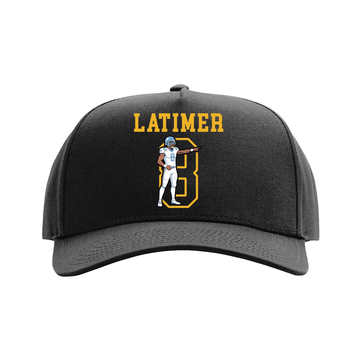 Full Fabric Five-Panel Champ Cap — Shirsey in Black