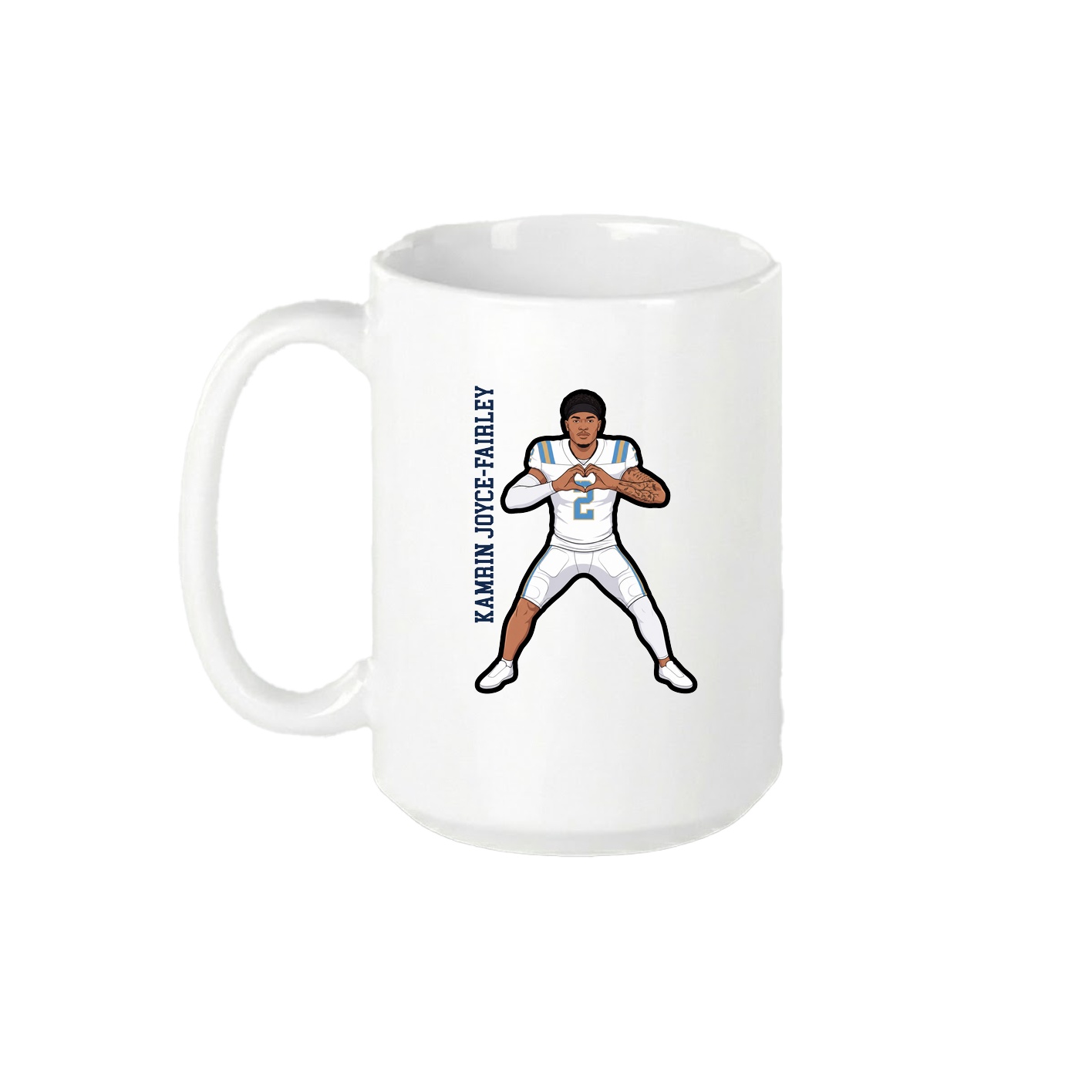 15oz Coffee Mug — Name Vertical in White