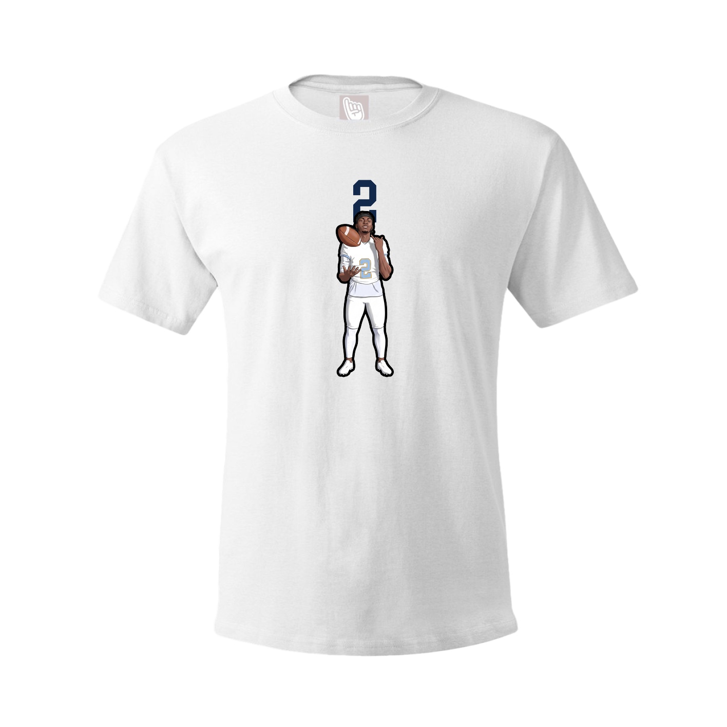 Youth Tee — Number Top in White