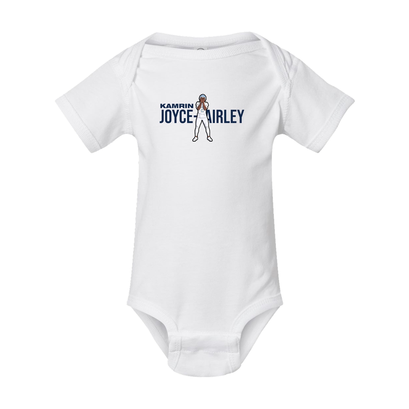 Baby Onesie — Player Name in White