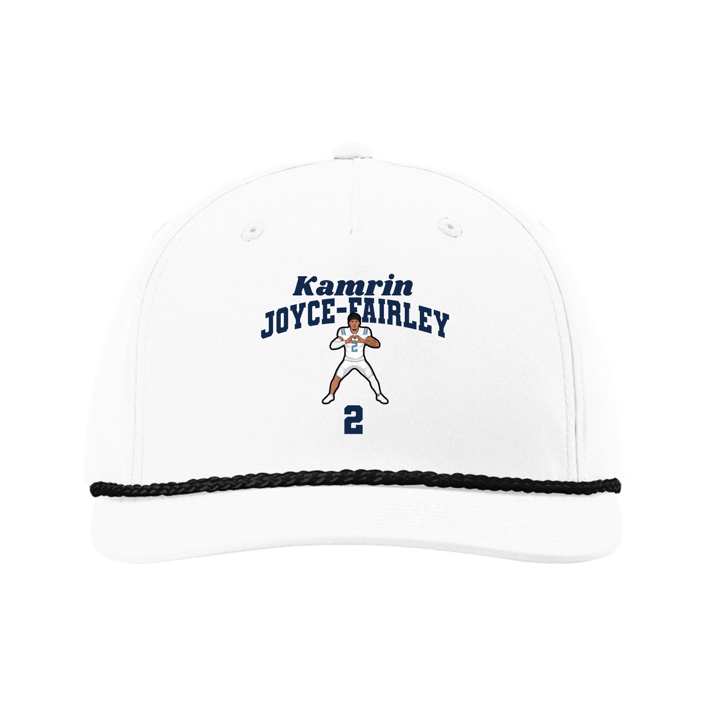 Five-Panel Classic Rope Cap — Signature Arch in White