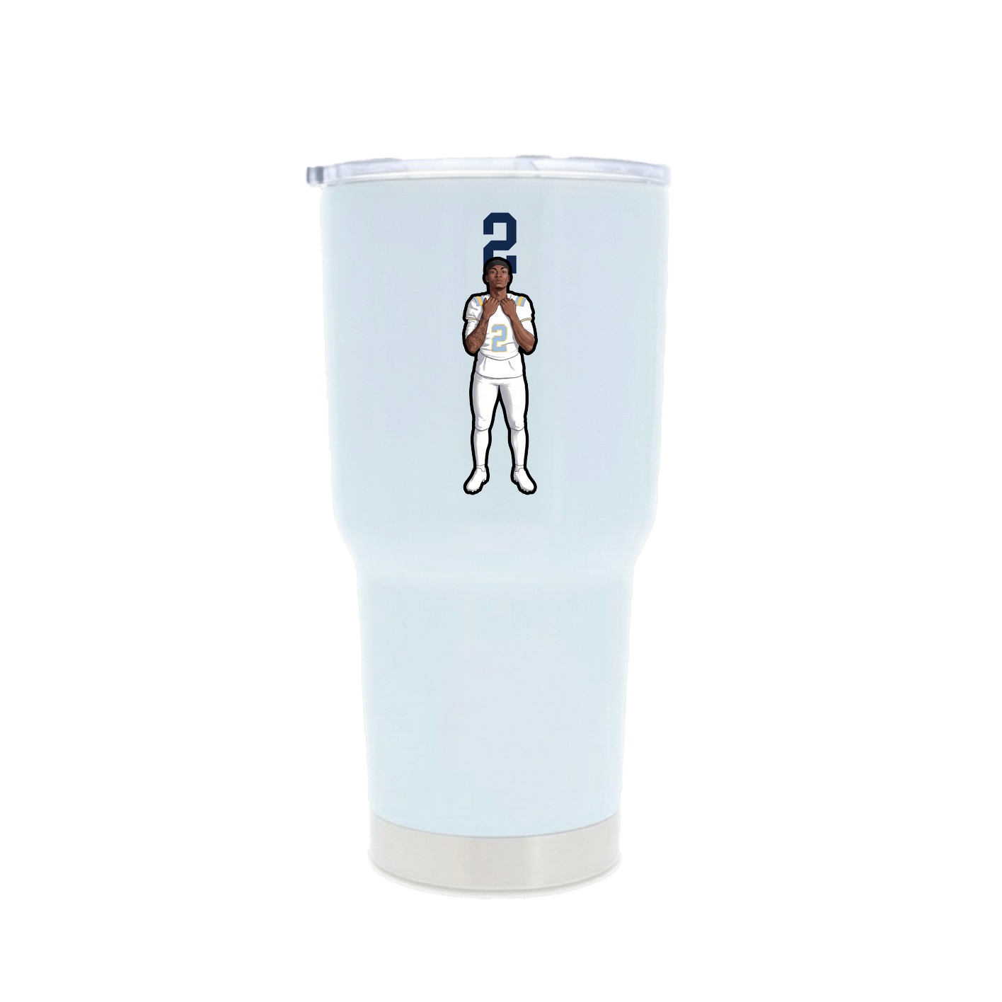 30oz Stainless Steel Tumbler — Number Top in White