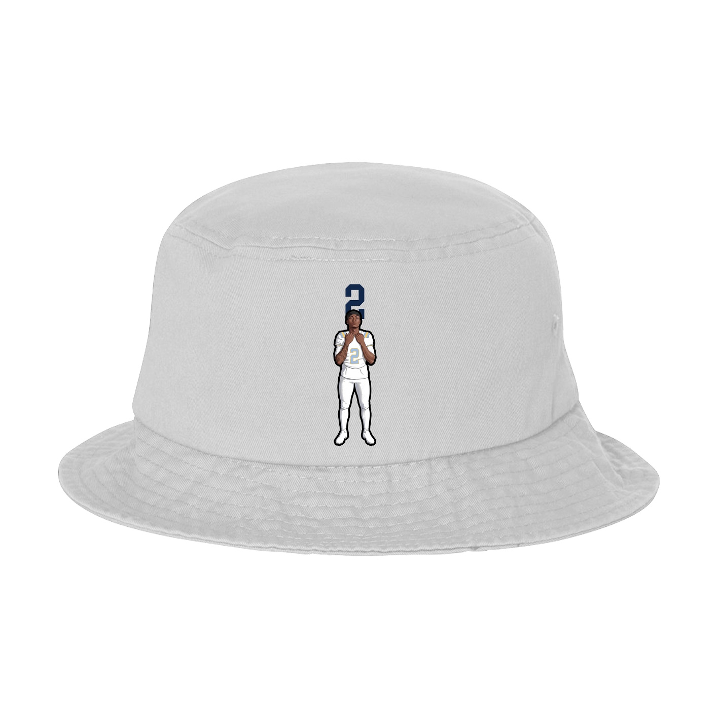Bucket Cap — Number Top in White