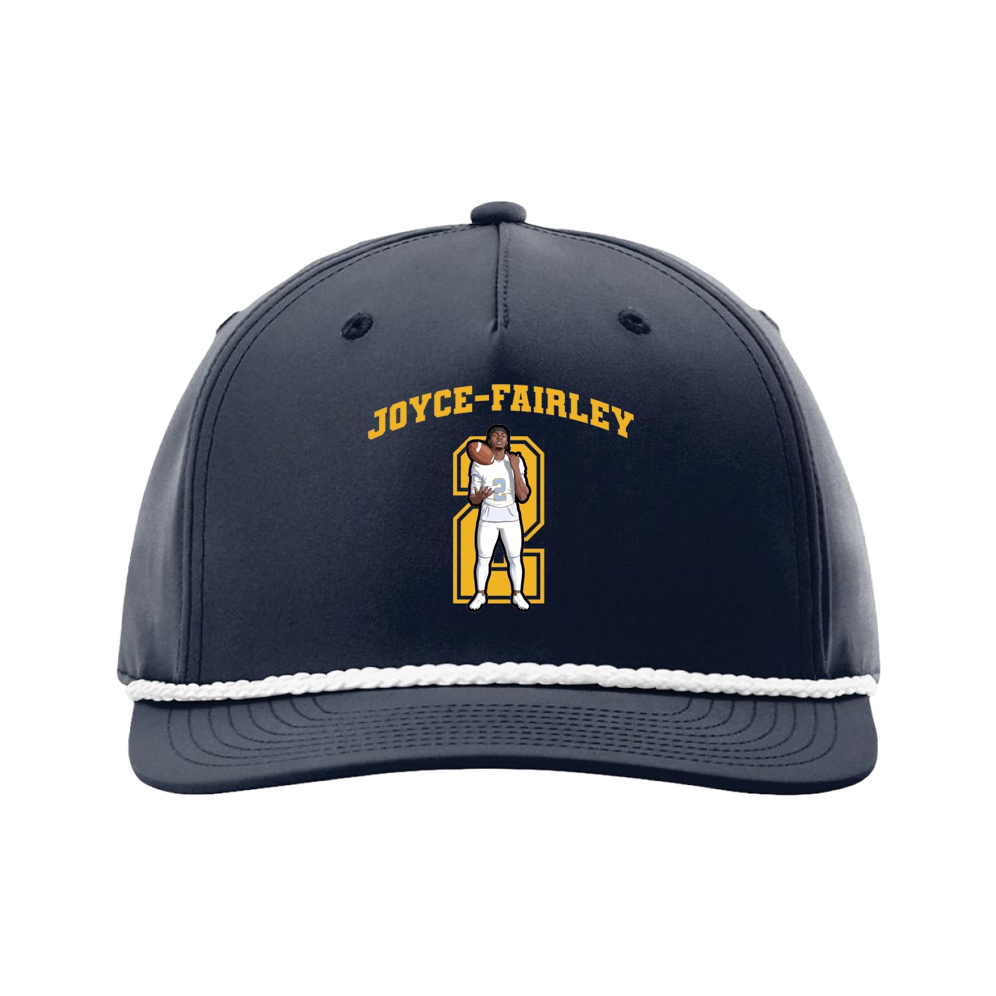 Five-Panel Classic Rope Cap — Number in Navy