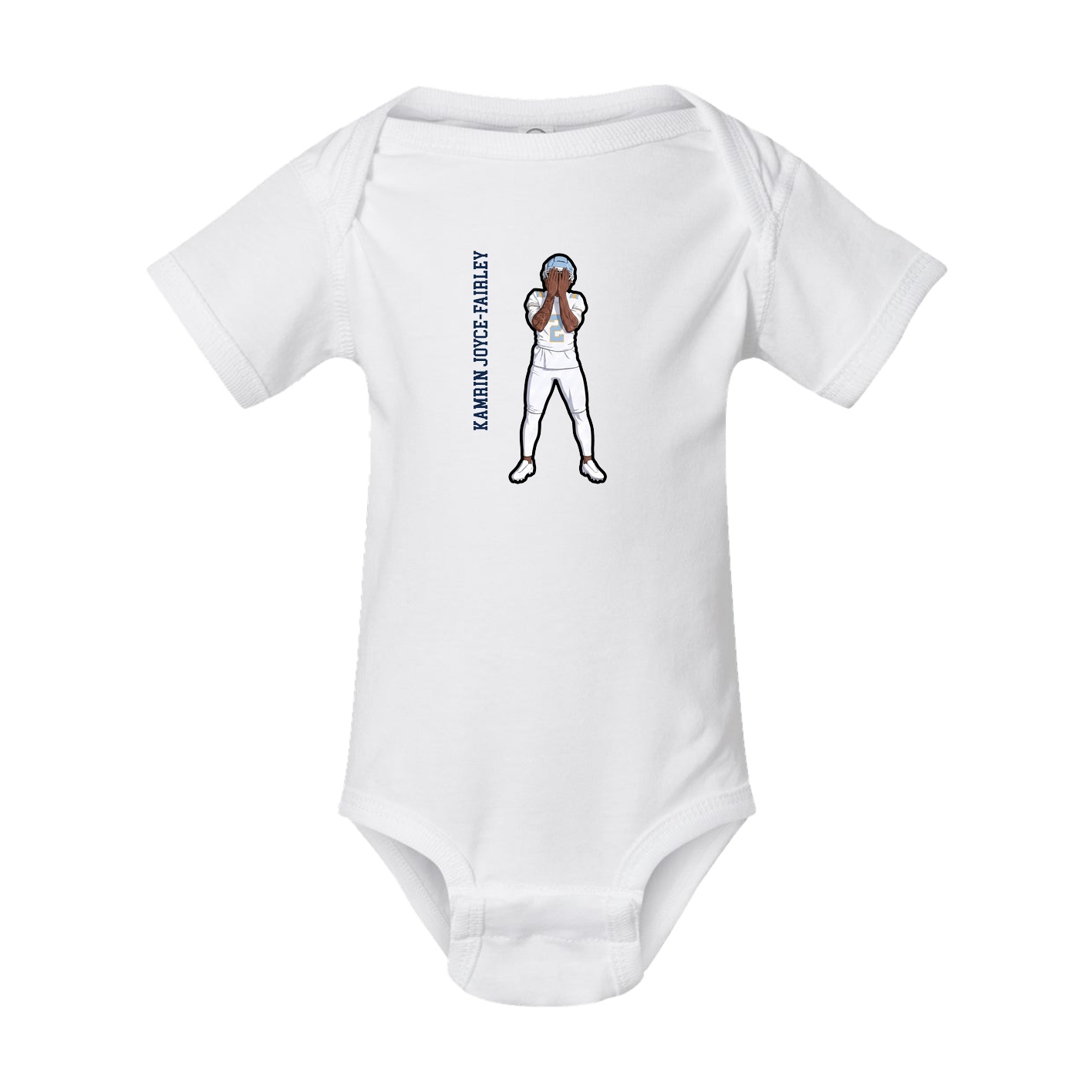 Baby Onesie — Name Vertical in White