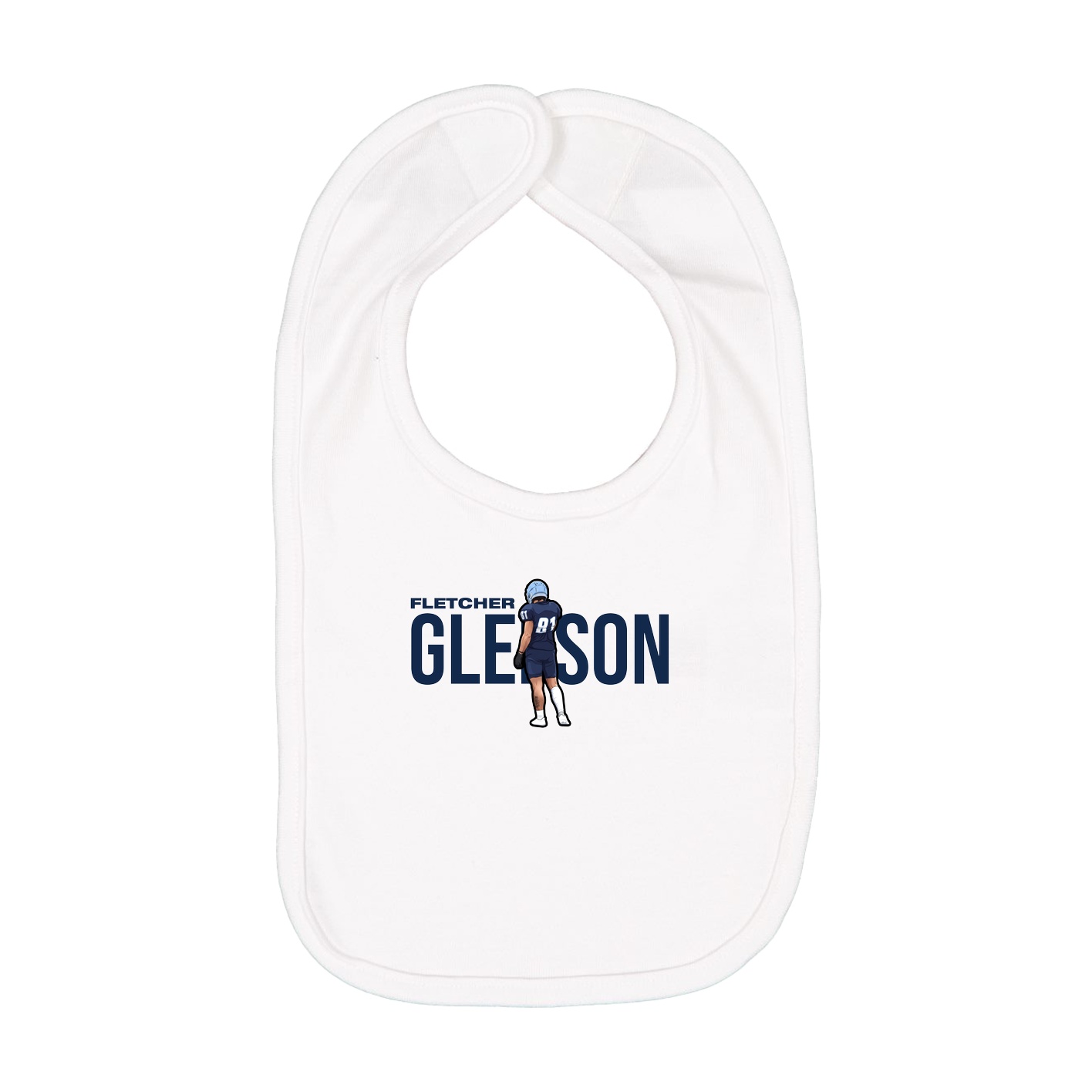 Infant Bib — Player Name in White
