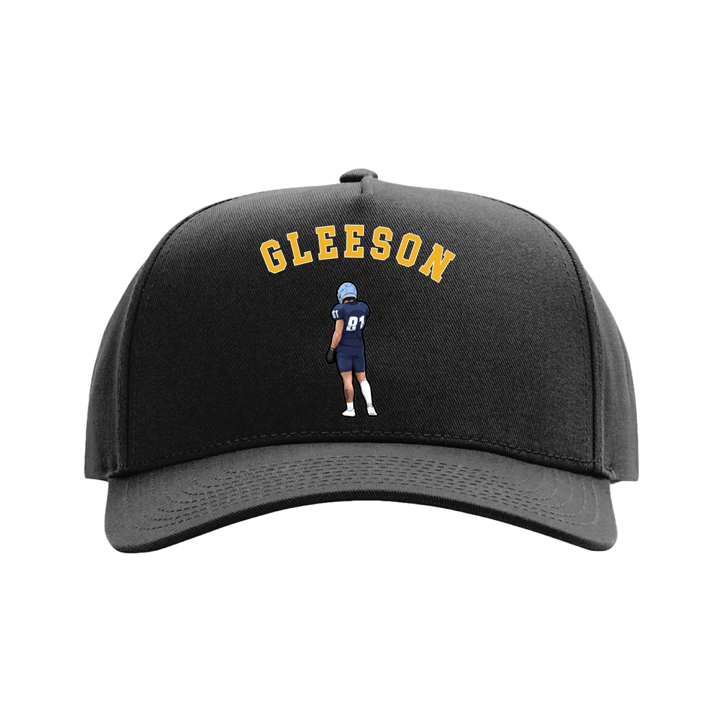 Full Fabric Five-Panel Champ Cap — Shirsey Arch in Black