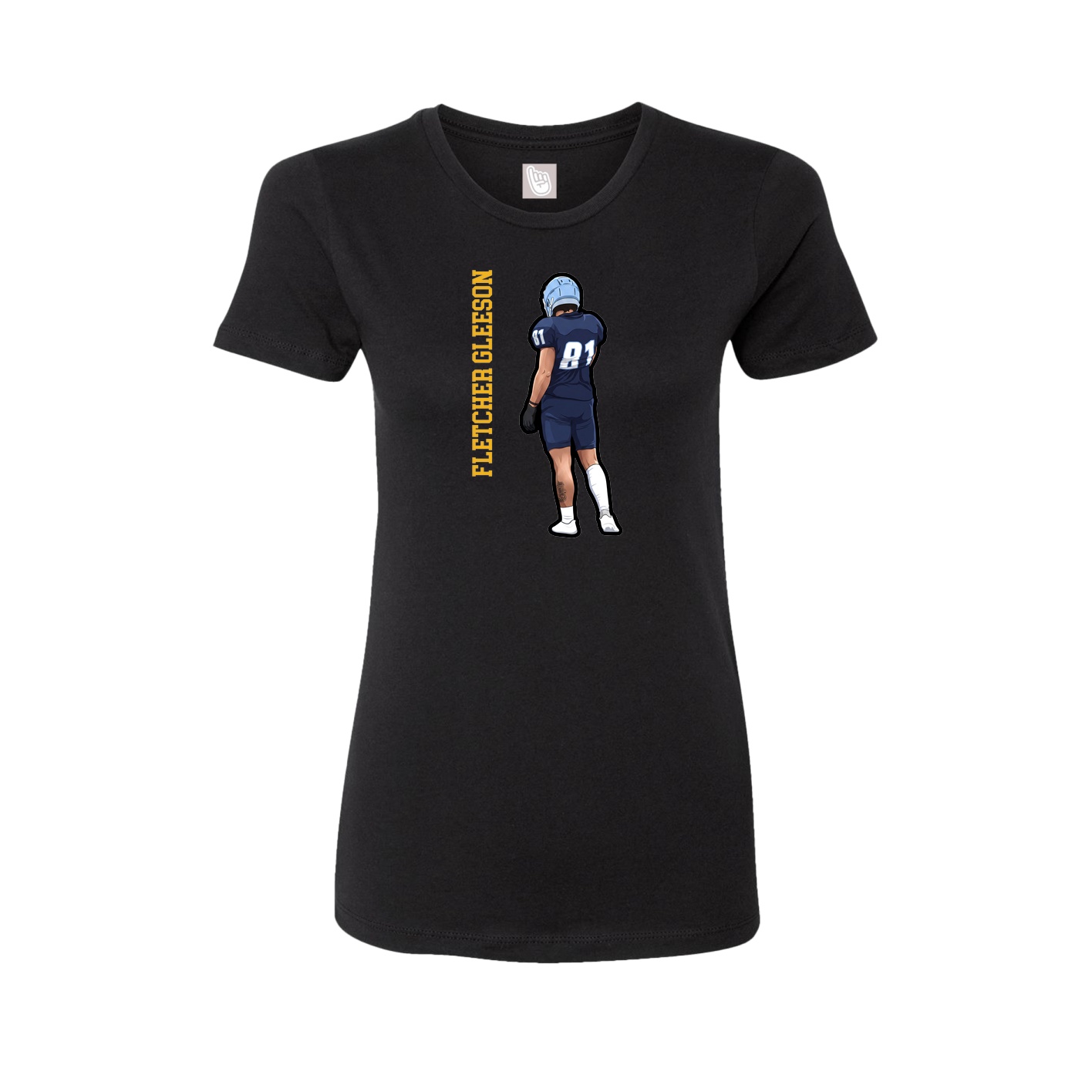 Fitted Women's Tee — Name Vertical in Black