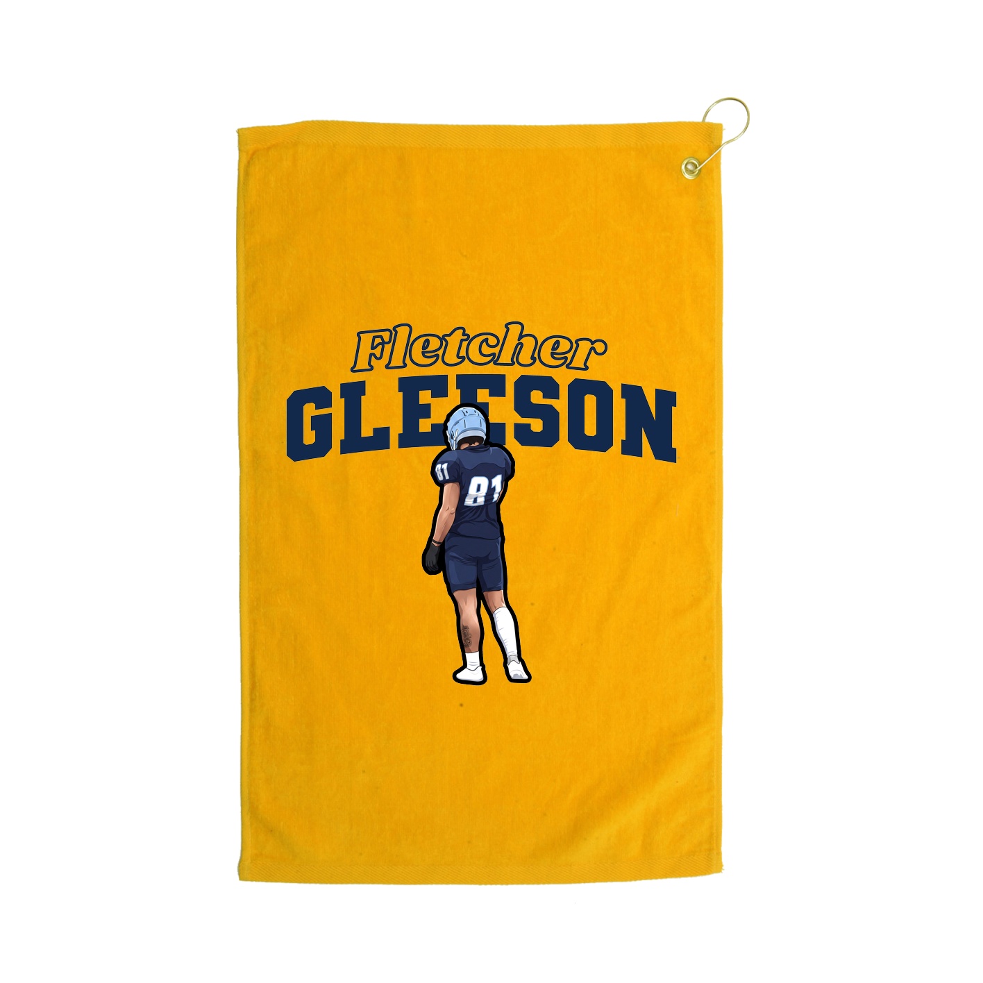 Golf Towel — Name Arch in Gold
