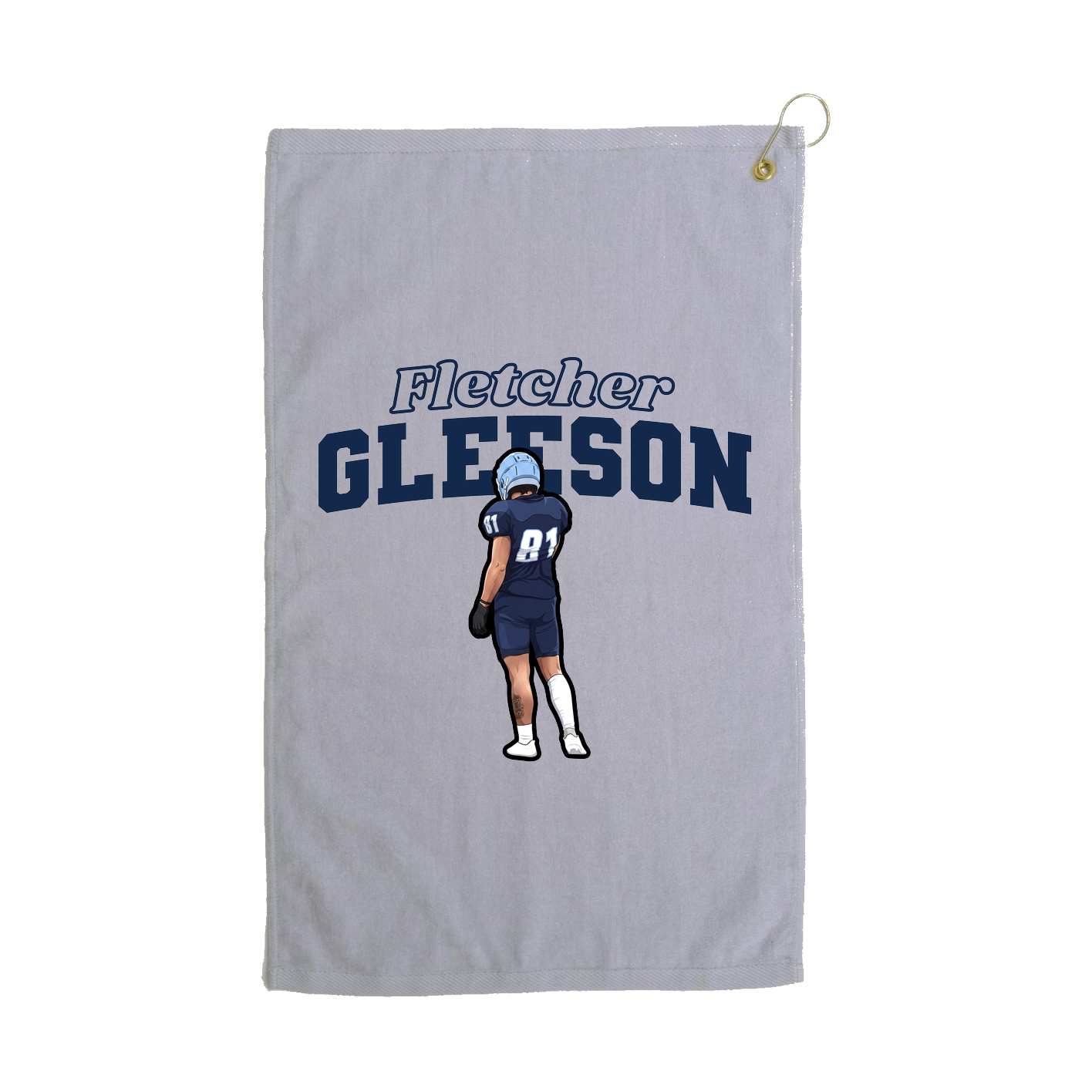 Golf Towel — Name Arch in Grey