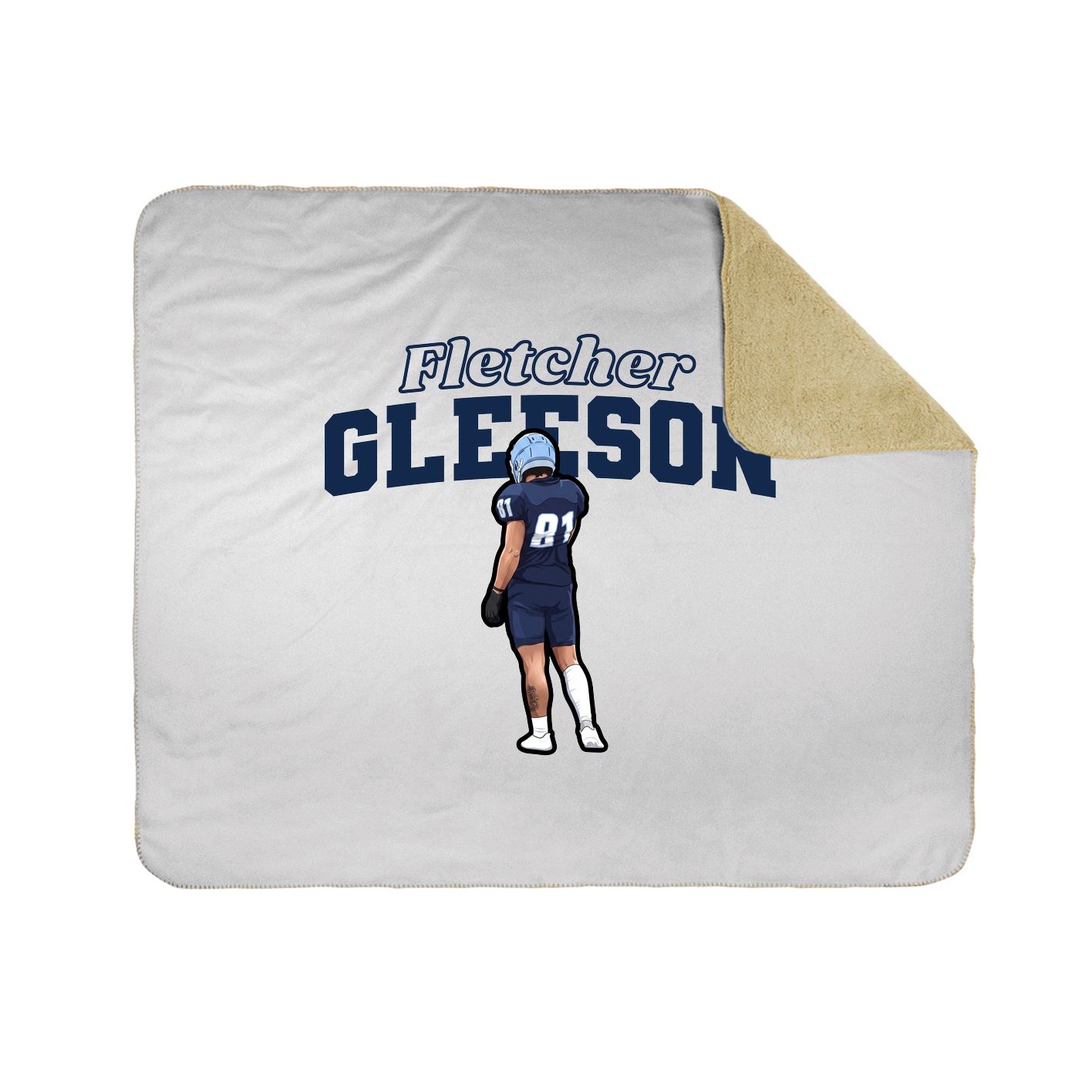 Throw Blanket — Name Arch in White